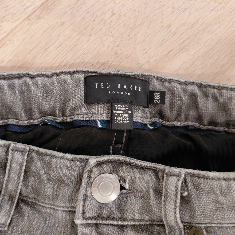 Ted Baker Gray Straight Leg Jeans with Denim Weave